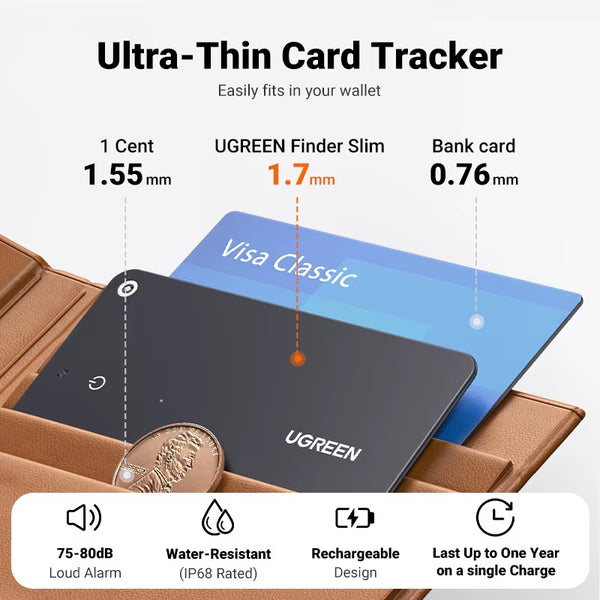 Find My Tracker Card for Wallet & Passport