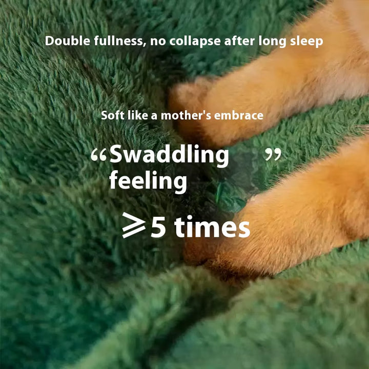 Christmas Pet House - Winter Warm Thickened 4-Season Cat Dog Bed Removable Washable Enclosed Fleece-Lined Tent House