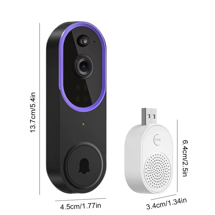 1080P Wireless Video Doorbell Camera Smart Door Bell Two-Way Audio Smart Security Motion Detect Night Vision Intercom Doorbell