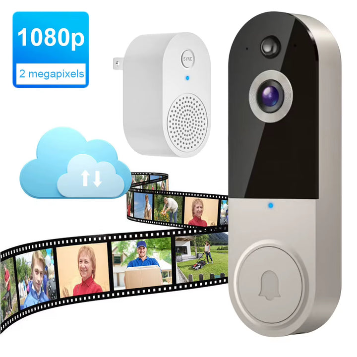 1080P Wireless Video Doorbell Camera Smart Door Bell Two-Way Audio Smart Security Motion Detect Night Vision Intercom Doorbell