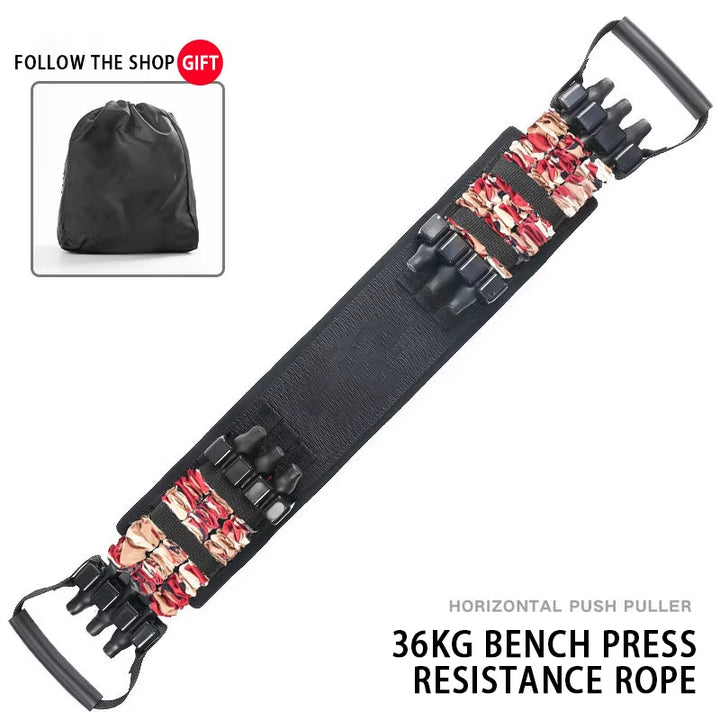 Adjustable Resistance Bands Bench Press Pull Rope Chest Builder Workout Equipment Arm Expander Resistance Training for Home Gym