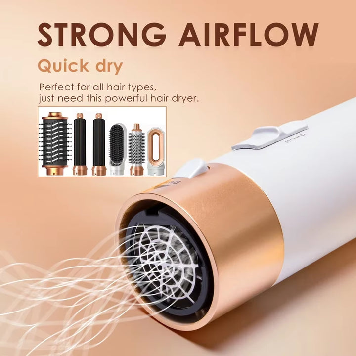 6 in 1 Hair Dryer One-Step Hot Air Comb Set Professional Air Styling Curling Iron Hair Straightener Styling Tool Hair Dryer