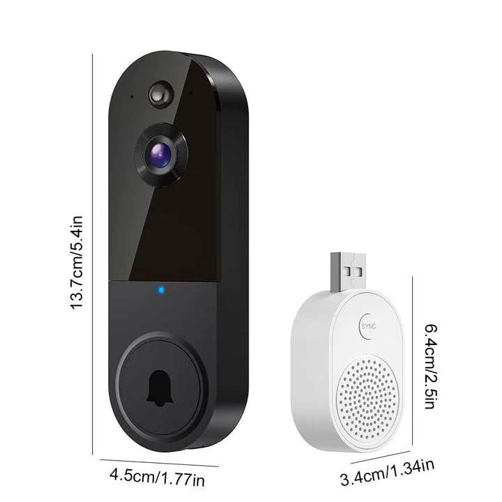 1080P Wireless Video Doorbell Camera Smart Door Bell Two-Way Audio Smart Security Motion Detect Night Vision Intercom Doorbell