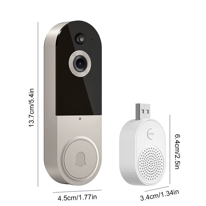 1080P Wireless Video Doorbell Camera Smart Door Bell Two-Way Audio Smart Security Motion Detect Night Vision Intercom Doorbell